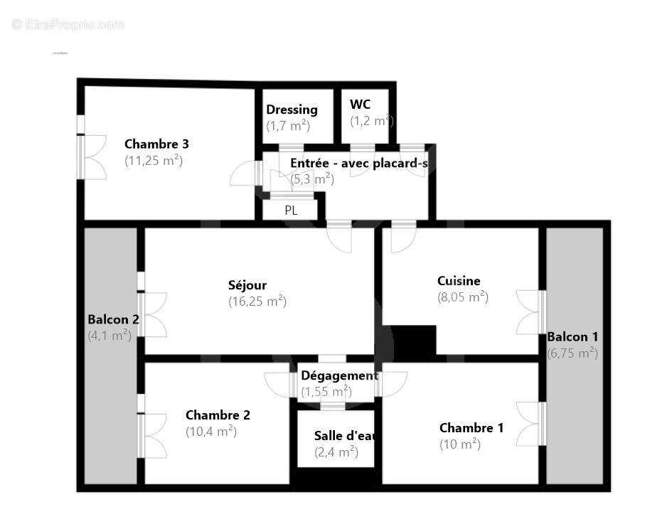 APPARTEMENT TYPE 4 de 68m2 Dernier étage Vue dégagée - photo 17