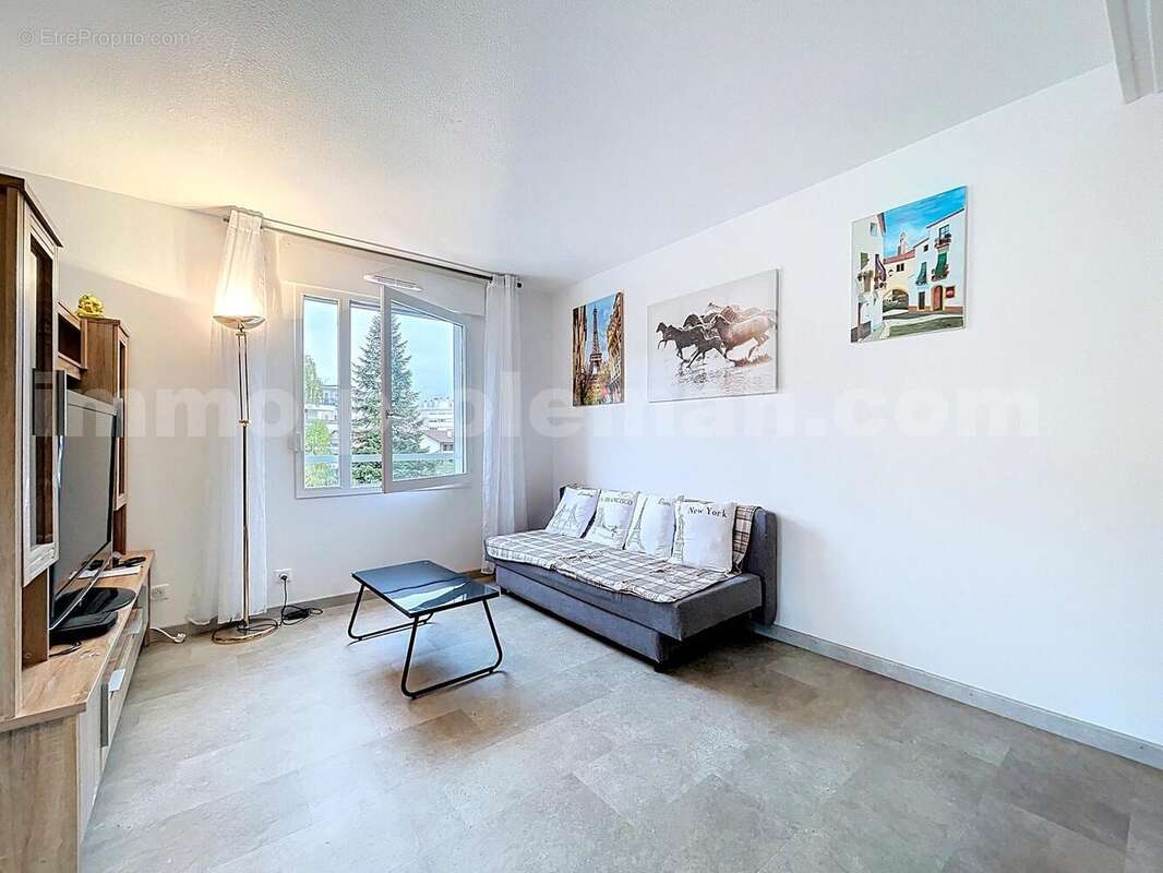 Appartement_T4_Gaillard_belle_superficie_prix_frontière_Suisse_direction_GENEVE_autoroutes_investissement_locatif_vente_vue_séjour_salon - Appartement à GAILLARD