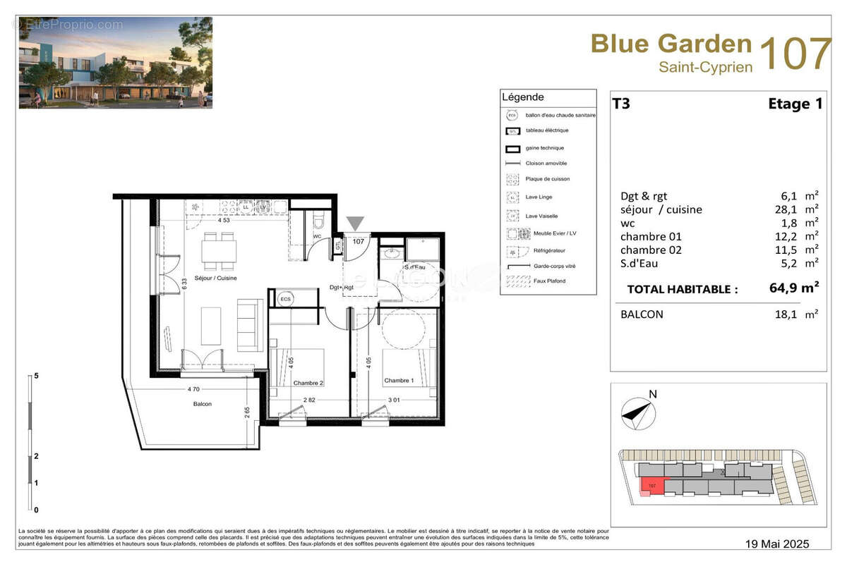 Appartement à SAINT-CYPRIEN