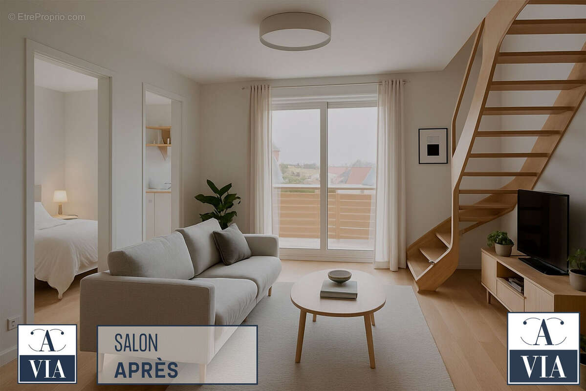 Salon - après - Appartement à ERSTEIN