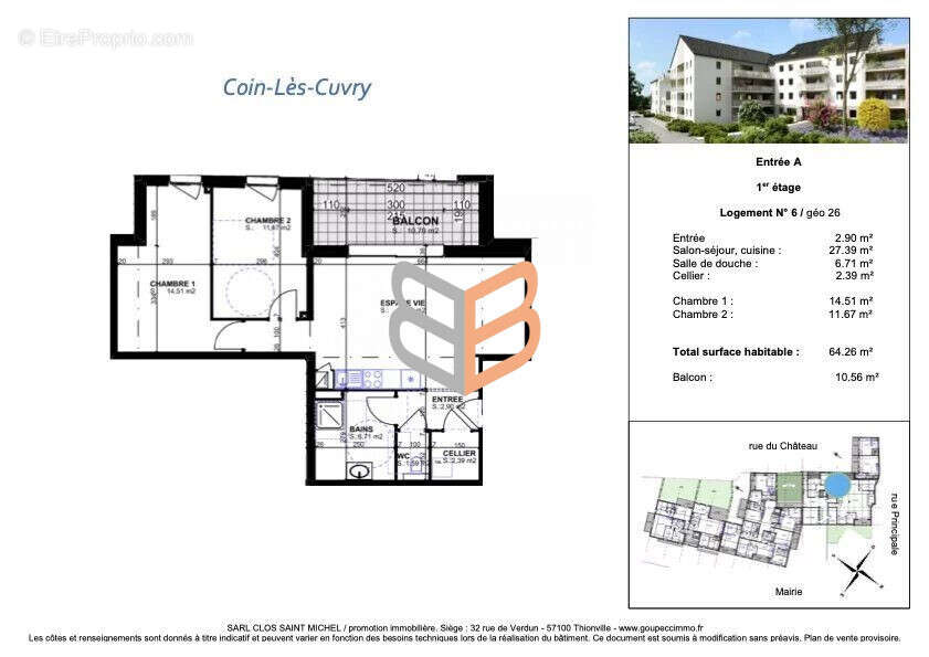 Appartement 64 m² à Coin-Les-Cuvry  - photo 3