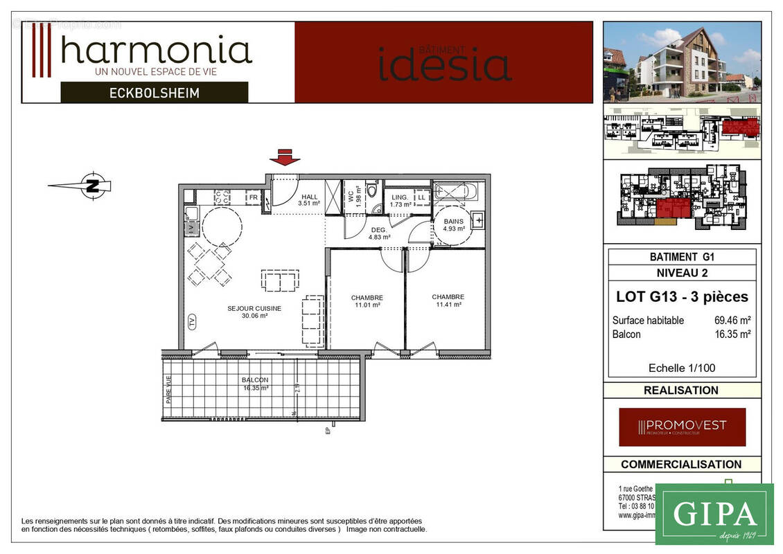 Appartement à ECKBOLSHEIM