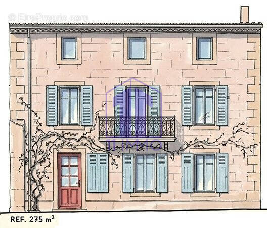 Croquis de la façade - Maison à ROUBIA