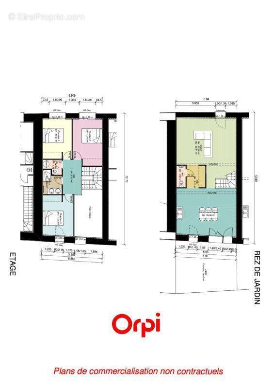 Lot 2 - duplex T4 112,90 m2 - jardin de 23,10 mé - 2 places de stationnement privatives - photo 4