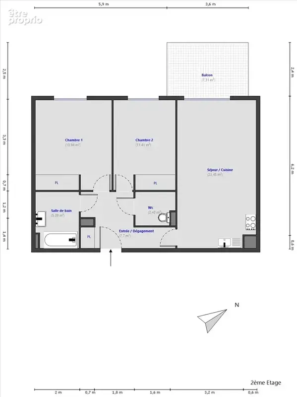 Villeneuve - les plans -3 pièces 64m2 - photo 13