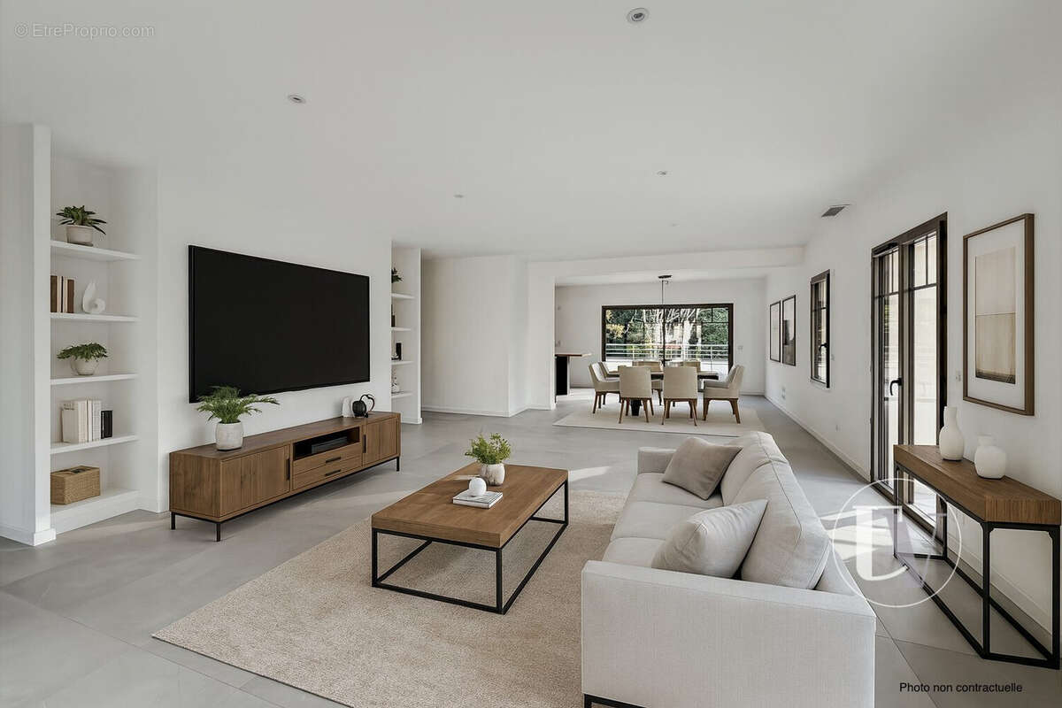 Pièce de vie - Home staging virtuel - Maison à ARCACHON