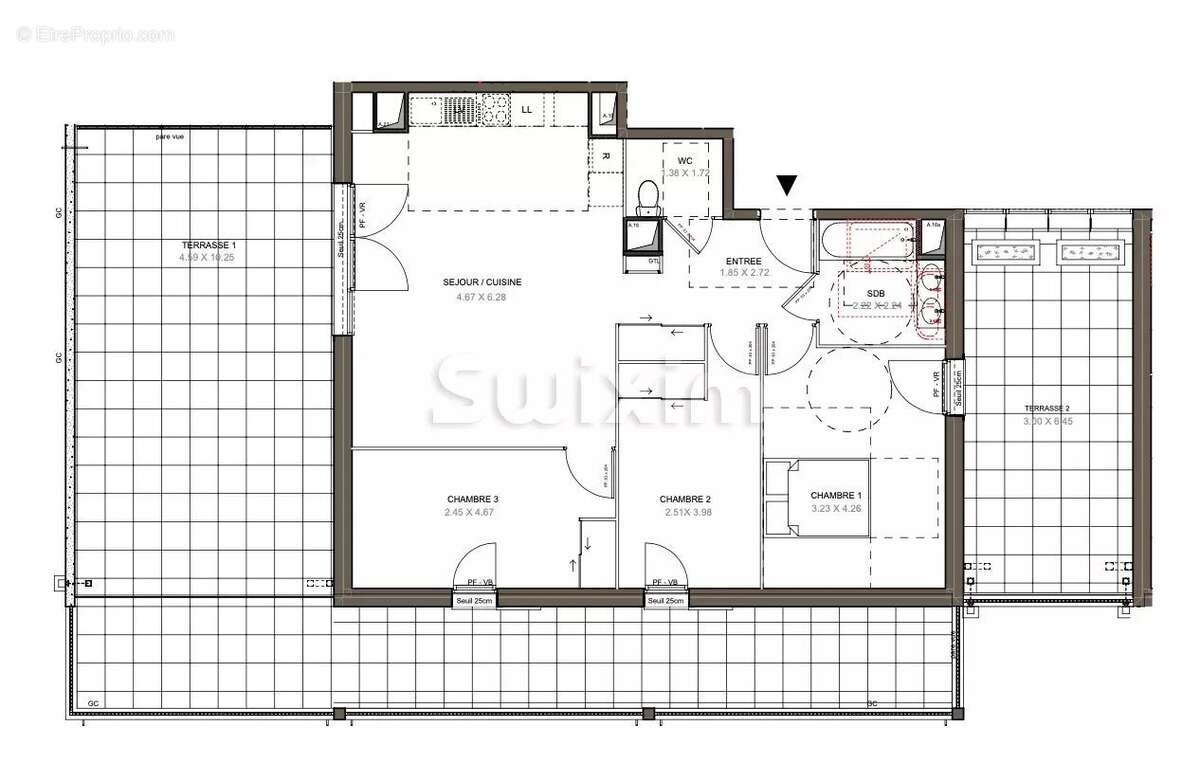 Appartement t4 - grandes terrasses - dernier etage - - photo 6