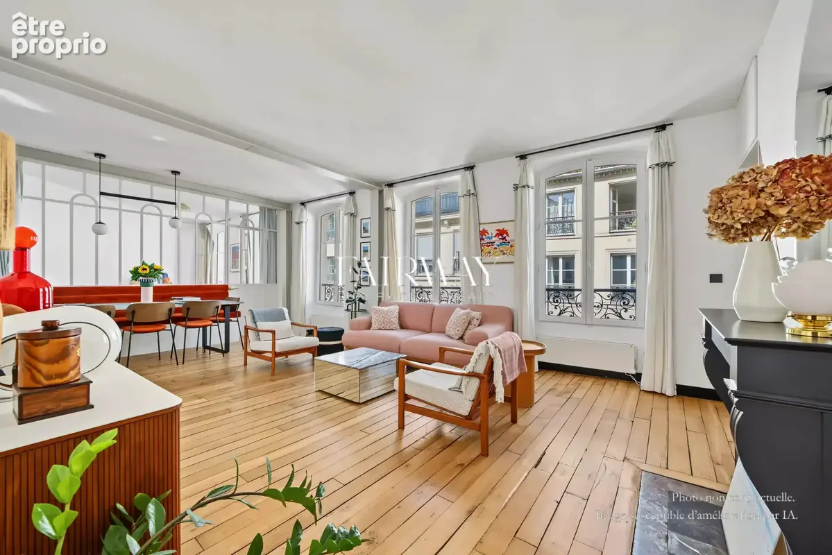 Appartement rénové par architecte Paris 2e - 64 m² - 2 chambres - Calme et lumineux proche rue du Nil - photo 4