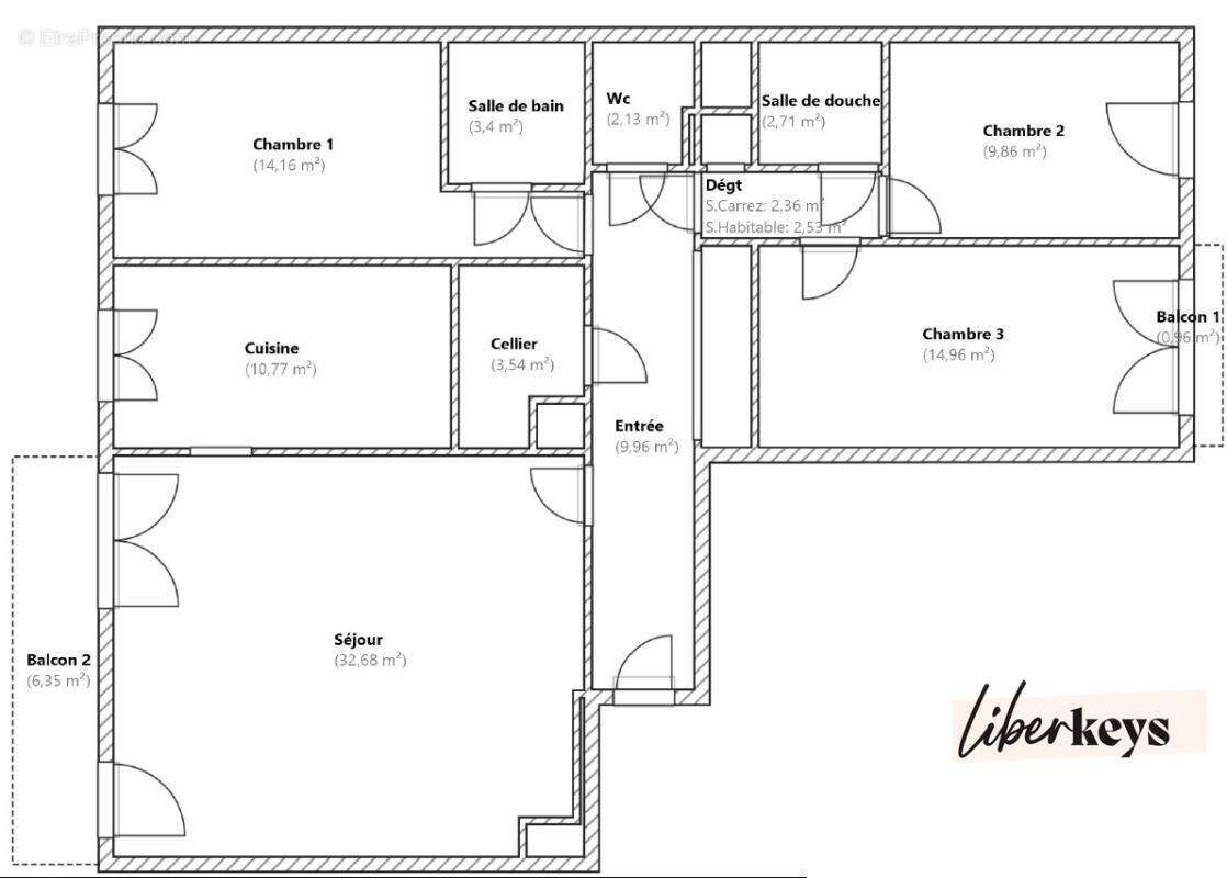 Lille Hyper-centre – T4 106 m² – 3 chambres – Balcon – Garage possible - photo 10
