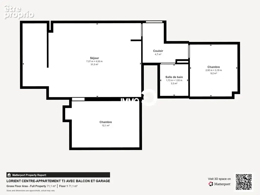 A vendre - lorient  centre ville - appartement recent de type 3 de 55m² avec balcon et garage - photo 16