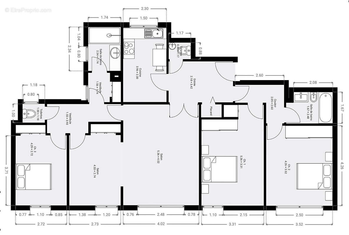 Appartement à PARIS-20E