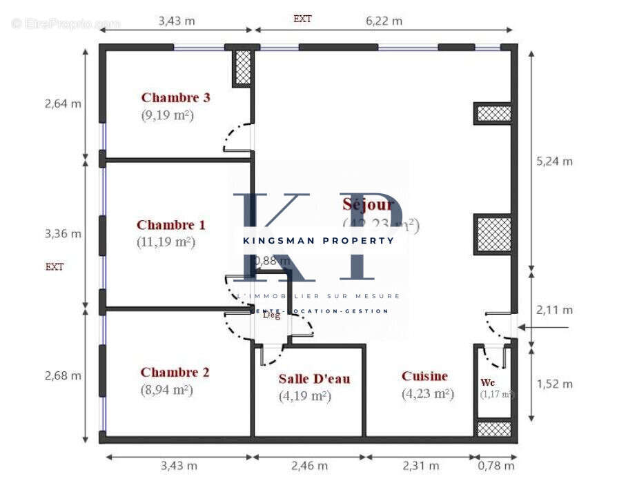 Appartement à PARIS-19E