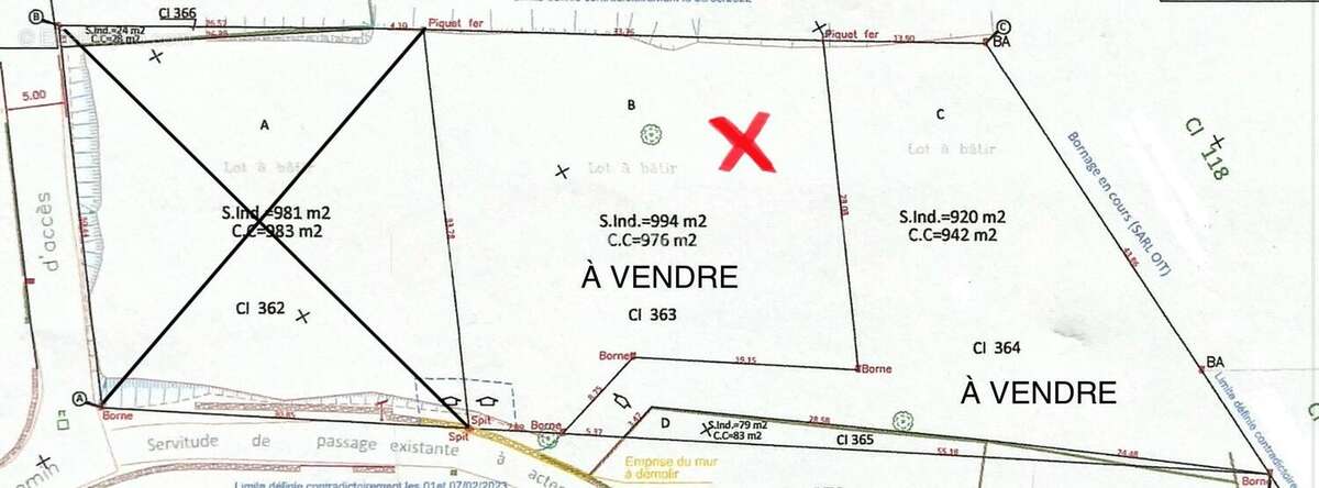 Parcelle de terrain constructible de 994 m2 (vue mer et montagne) - photo 2