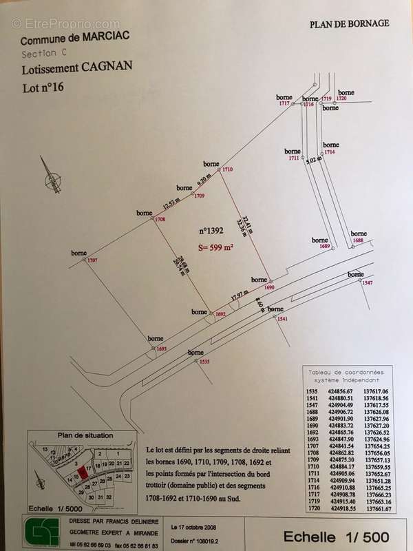 plan terrain lot1 - Terrain à MARCIAC