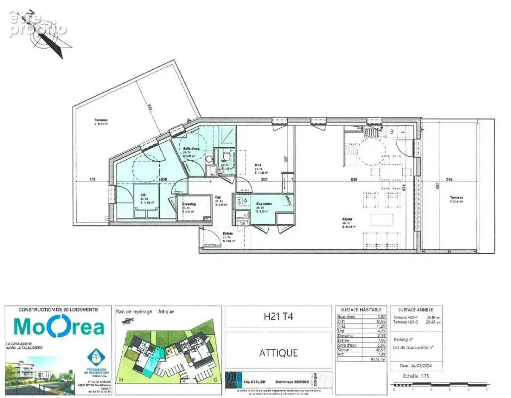 Appartement La Talaudiere 3 pièce(s) 91.18 m2 - photo 5
