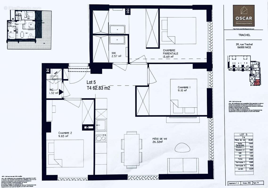 Alpes-maritimes(06) nice - gambetta park a vendre 4 pieces avec terrasse et beau jardin de 60 m² - photo 8