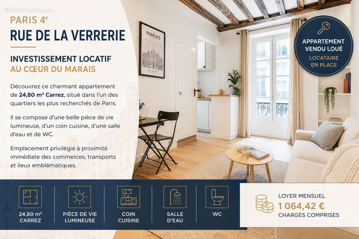 Paris 4ème - Rue de la Verrerie - Investissement locatif au coeur du Marais - photo 7