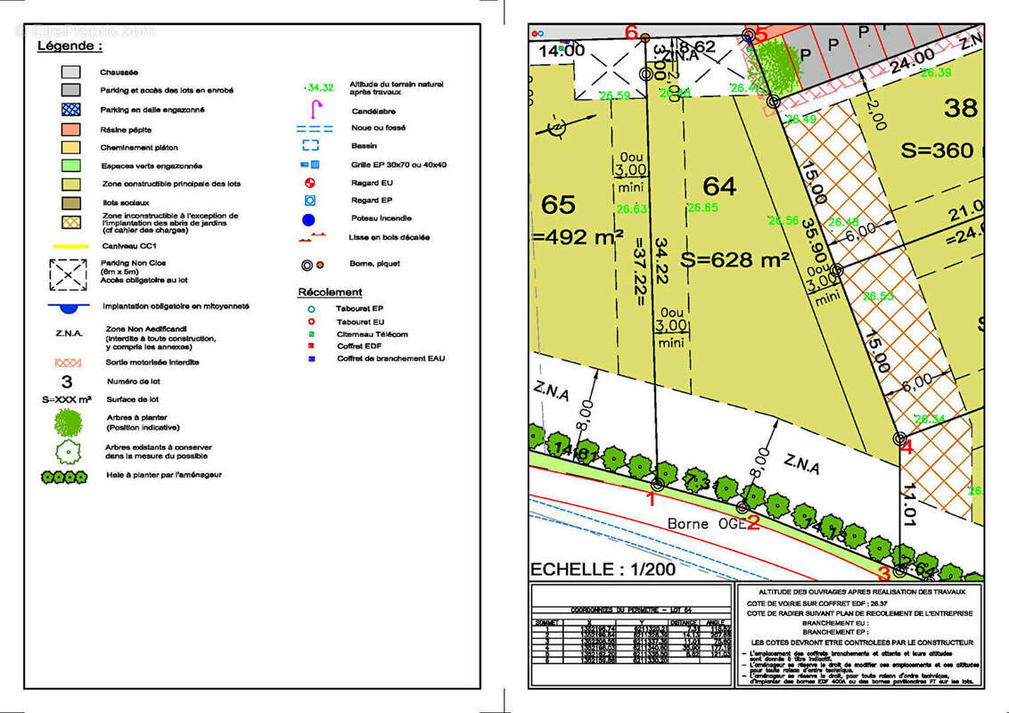 Terrain à SAINT-COLOMBAN