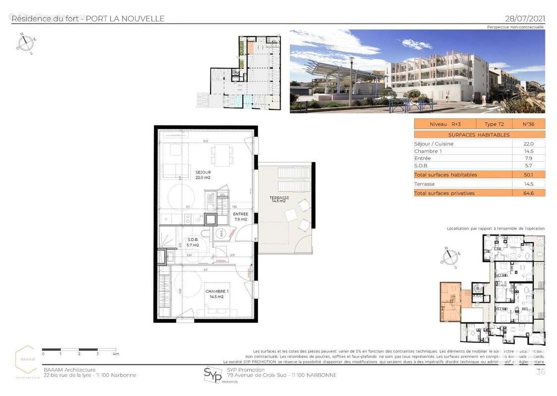 Appartement 50 m² à Port-La-Nouvelle  - photo 2