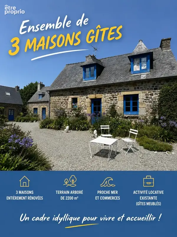 Ensemble immobilier d'exception   2 gîtes avec excellente rentabilité et une magnifique longère en pierre   Pr - photo 2