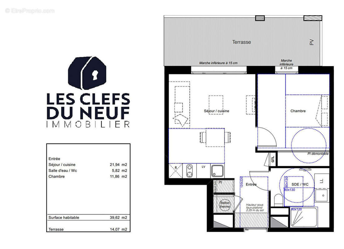 Appartement 2 pièces de 40m² + 14m² de Terrasse + Parking sous-sol ! Cote Pavée - photo 10