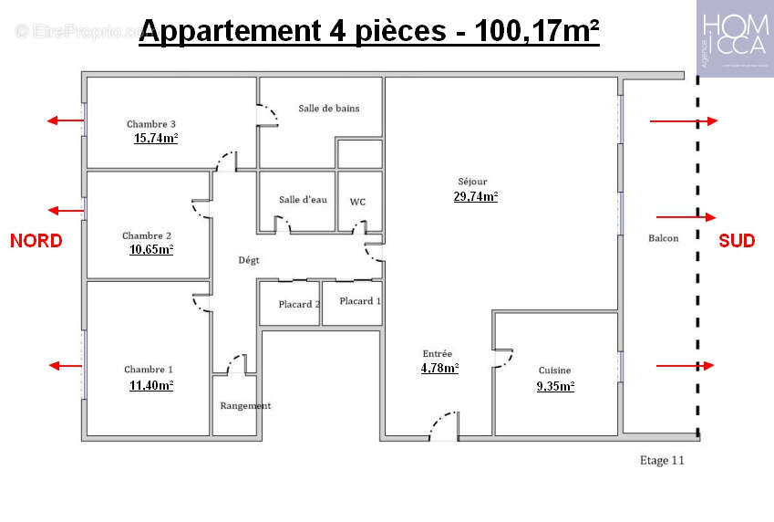 A vendre appartement familial 4 pieces 100,17m2 lyon limite lyon 5 et tassin - photo 4