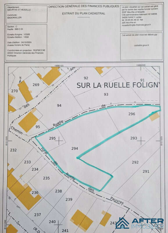 Terrain à BADONVILLER