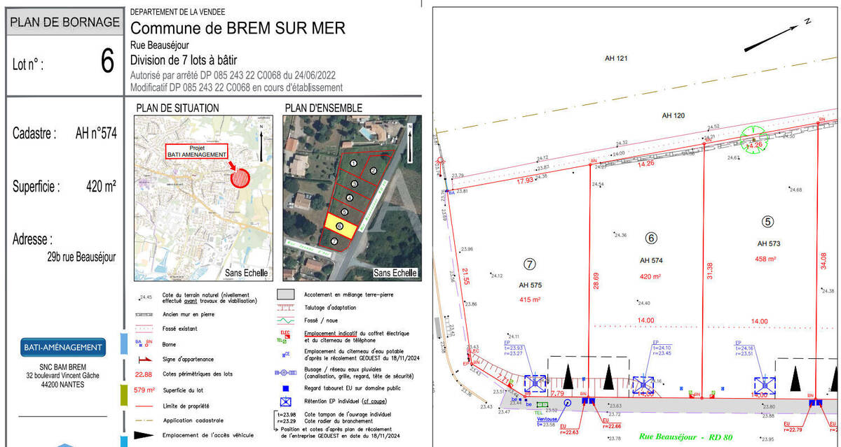 Terrain à BREM-SUR-MER