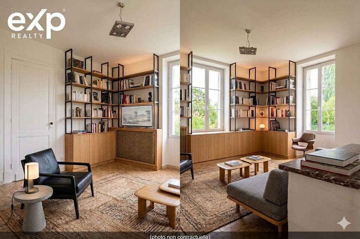 Salon &amp; Bibliothèque - Maison à SAINT-EMILION