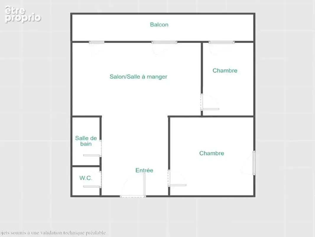 Vente type 2/3 62 m2 dernier étage ascenseur balcon Estrangin/Baret 13006 - photo 13