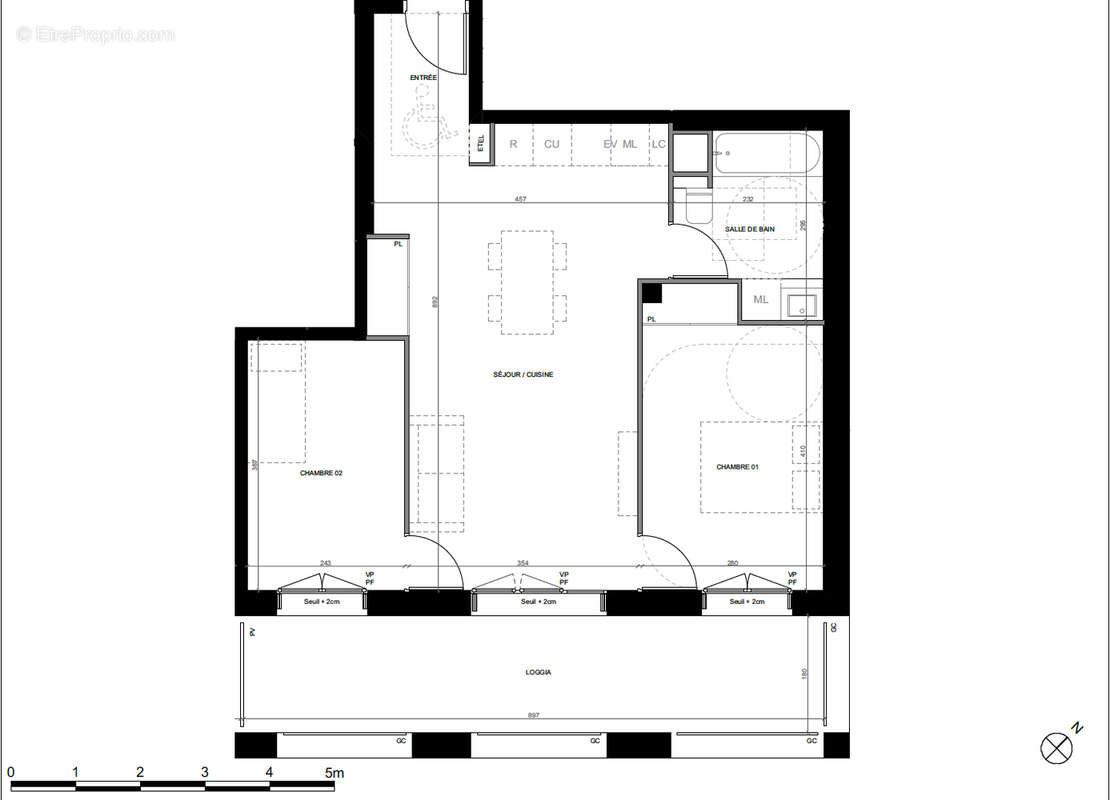 Appartement Toulouse 3 pièce(s) 58.20 m2 - photo 3