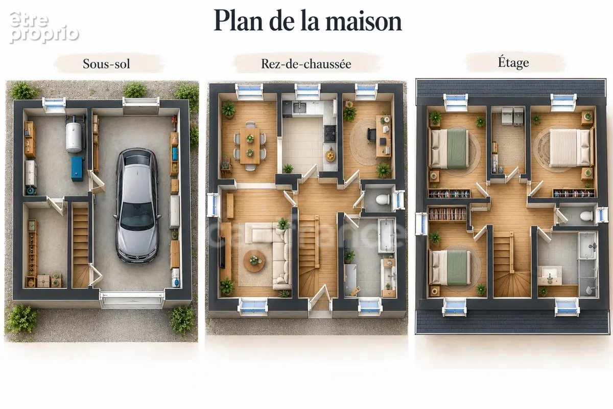 Maison 119 m² - 4 chambres - Séjour rez de jardin - Sous-sol complet -  L'HOPITAL CAMFROUT (29) - Terrain 1200 m² - photo 20