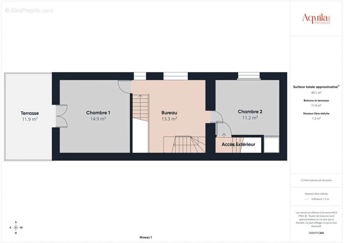 Plan du 1er étage - Maison à VILLEURBANNE