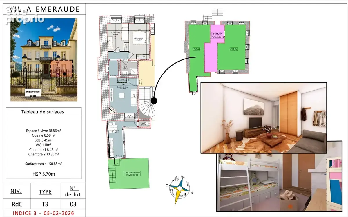 T3 de 52 m² avec jardin privatif de 35 m² au coeur de Bagnères-de-Luchon - photo 7