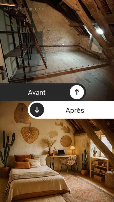 Grenier a aménager au meme niveau que les 3 autres chambress
