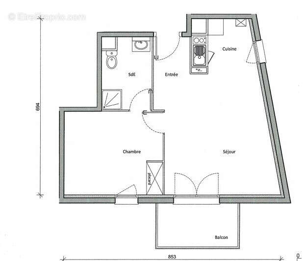 Appartement 2 pièces 45m2 avec balcon - photo 8