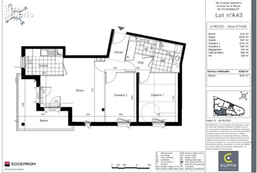 plan - Appartement à BAGNOLET