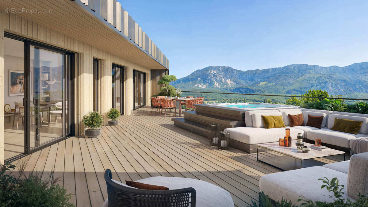 Les terrasses du port à Aix Les Bains