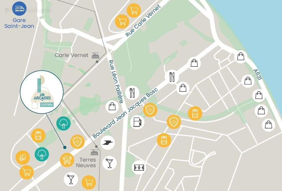 Les arcades de l&#039;althéa à Bordeaux