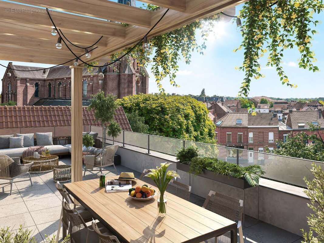 Mouvaux au pied des commerces et du parc du hautmont à Mouvaux